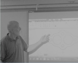 Design and Technology teacher Michael Martin demonstrates a diagram to his class.  His course provided a chance for all grade levels to explore engineering.