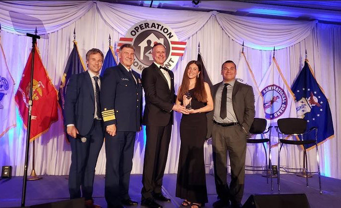 Senior Kathryn Alonso receives her 2022 Military Child of the Year Coast Guard Award at Operation Homefront’s awards gala on Apr. 7th in Washington D.C.